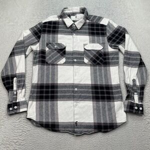 Father Sons Button Down Shirt Men's Size‎ Medium Plaid Collared Stretch Block